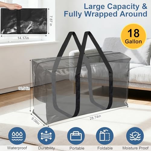 3Pcs Extra Large Heavy Duty Moving Bags with Reinforced Zippers & Handles - Image 2