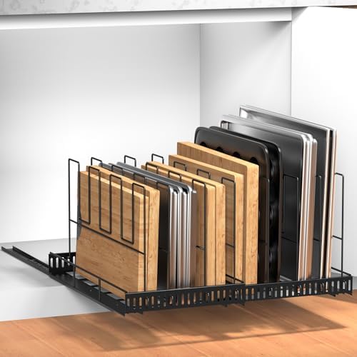 Housolution Pull Out Baking Tray and Cookie Sheet Cutting Board Organizer by Housolution