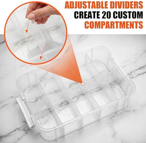 CraftGenes Craft Storage Organizer, 4-Tier Box with 20 Dividers - Image 5