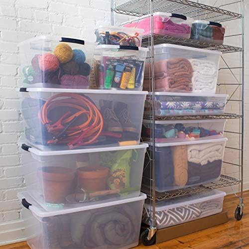 Rubbermaid Cleverstore Clear 41 QT Pack of 6 Stackable Plastic Storage Containers with Durable Latching Clear Lids - Image 6