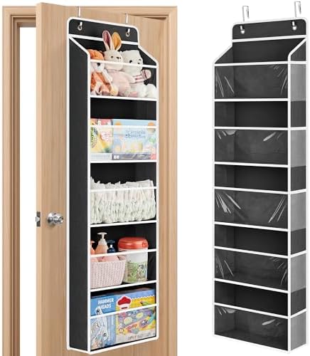 JARLINK Over The Door Toy Storage Organizer w/Clear Window, Black by JARLINK