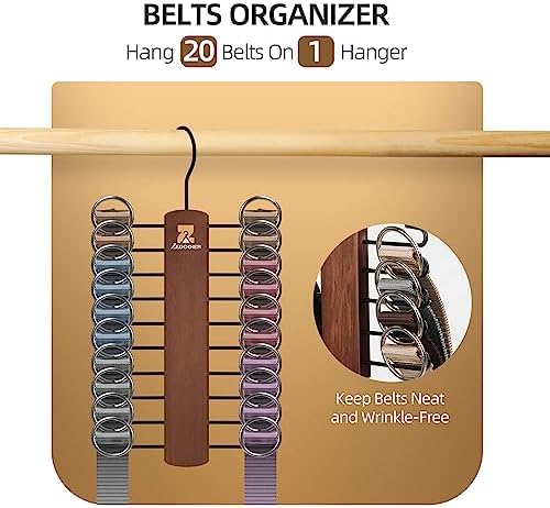 ZEDODIER 2 Pack Tie Hanger, Tie Organizer for Closet, Holds 40 Ties - Image 3