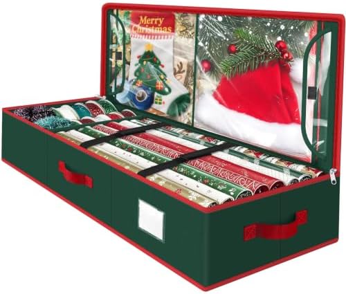Wrapping Paper Organizer Storage, Christmas Wrapping Paper Storage, Green by Unknown