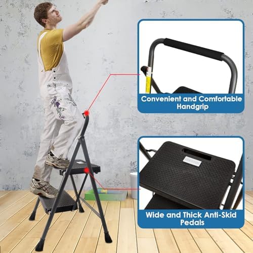 GOLYTON 2 Step Ladder,Step Stools for Adults, 500lbs Capacity - Image 4