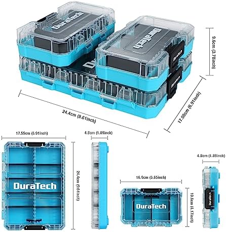 DuraTech 3-Piece Small Parts Tool Box Organizer with 14 Dividers - Image 2