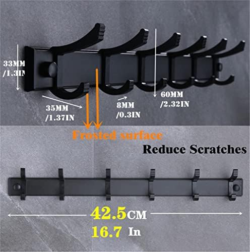 Coat Rack Wall Mount 2 Pcs,Black Wall Coat Rack with 6 Movable Hooks 42.5cm - Image 6
