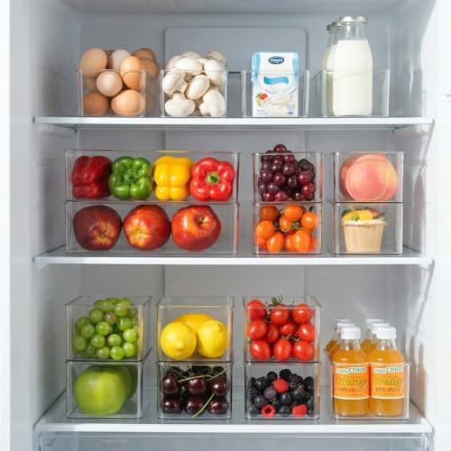 Hudgan 4 Clear Pantry Organizer Bins for Kitchen Drawer, Refrigerator - Image 2
