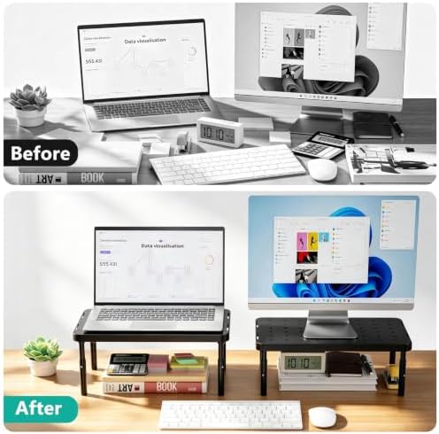 WALI Computer Monitor Stand for Desk, Adjustable Laptop Riser, up to 44 lbs - Image 3