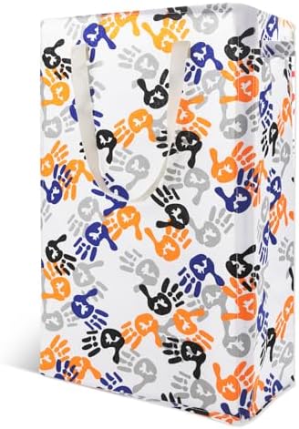 Odonata Slim Laundry Hamper Handles Collapsible Laundry Basket Thin Dirty Clothes Basket Narrow Laundry Bag Foldable Dirty Hamper 48L (Palm) by Odonata