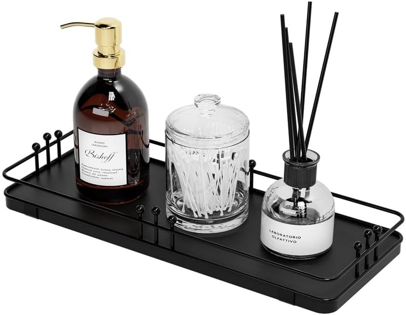 Bathroom Vanity Tray Countertop, Decor, 11.3"x 4.4" Black by Unknown