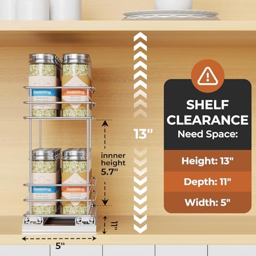 Mystozer Pull Out Spice Rack Organizer for Cabinet, Slide Out Spice Racks - Image 2