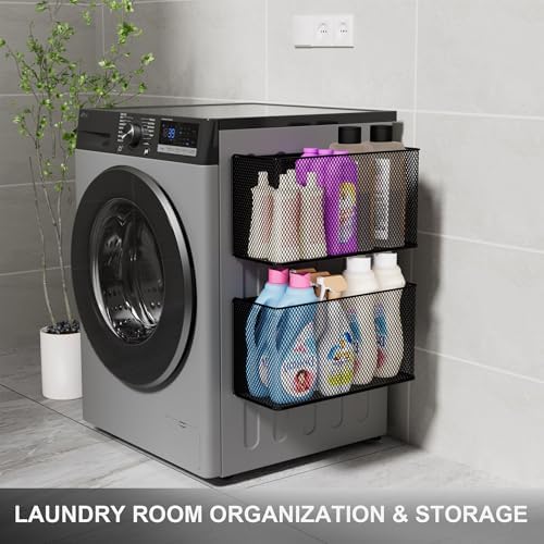 Magnetic Shelf Fridge Basket Bin for Washer Dryer Locker Whiteboard Cabinet - Image 4