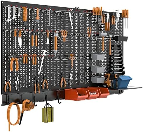 TORACK Metal Pegboard Wall Organizer System 24x48 in, 109 PCS Pegboard Kit - Image 2