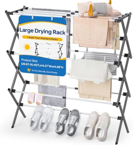 APEXCHASER Large Clothes Drying Rack, 14.57" D × 44.88" H by APEXCHASER