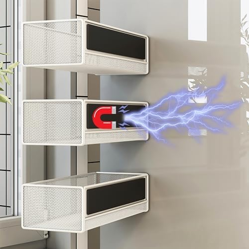 Magnetic Shelf Fridge Basket Bin for Washer Dryer Locker Whiteboard Cabinet - Image 2