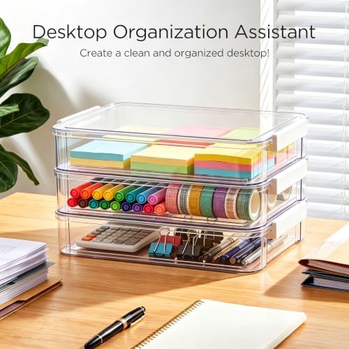 Citylife 2Packs 6 Qt Clear Paper Storage Box with Lids,Plastic Project Case - Image 3