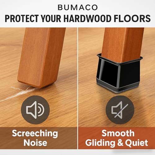 BUMACO 40Pcs Chair Leg Floor Protectors for Hardwood Floors Anti-Scratch - Image 2