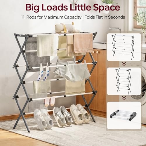 APEXCHASER Large Clothes Drying Rack, 14.57" D × 44.88" H - Image 4