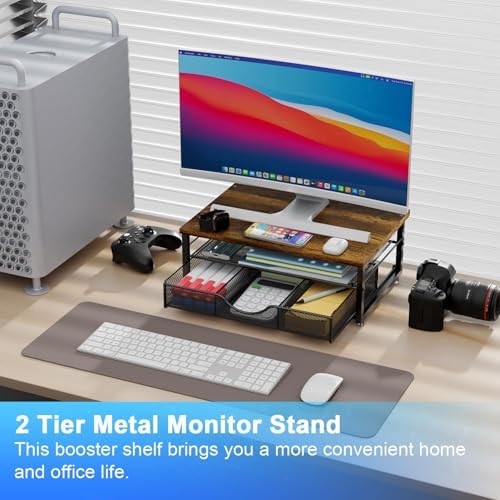 gianotter Computer Monitor Stand Riser with Drawer - Image 2