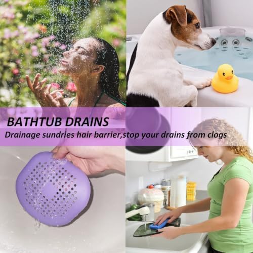 Bovinde Hair Drain Catcher,Square Cover for Shower 2 Pack (Purple) - Image 4
