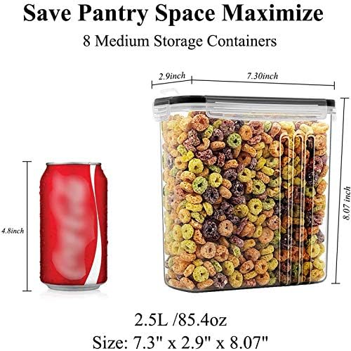 Wildone Cereal Containers Storage Set 2.5L, 8 Pack - Image 3