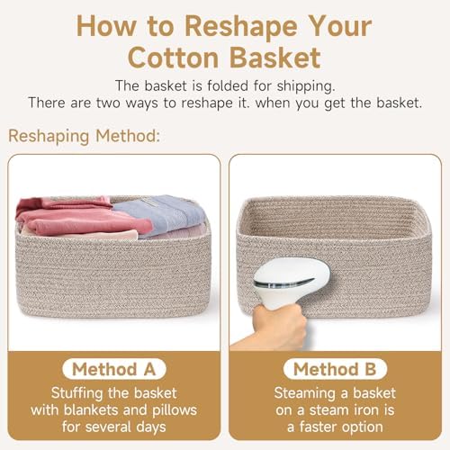 3 Pack Small Storage Baskets for Organizing, 11.8×7.8×5.1", Klein Blue - Image 6