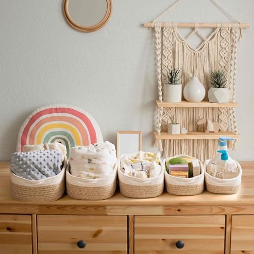 Basket Set for Organizing, Woven Rope Storage Baskets for Shelves - Image 2