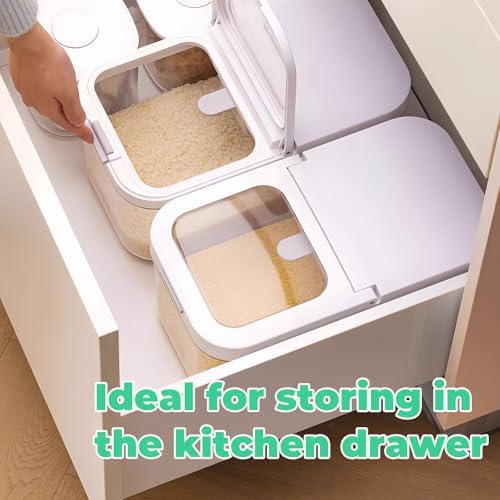 Rice Flour Storage Container 10-12 Lbs, Airtight Dry Food Container & Scoop - Image 2