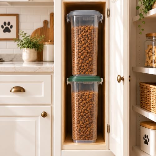 Airtight Dog Cat Food Storage Container 10 Lbs, Slim Tall Pet Food Bin - Image 6