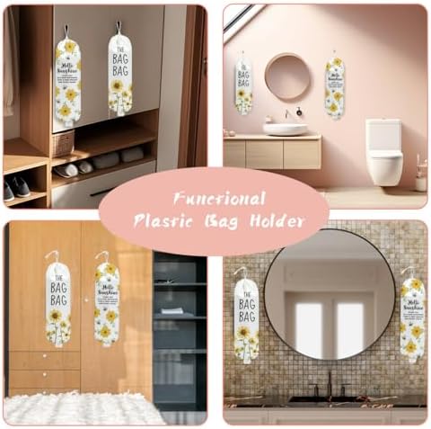 2PCS Sunflower Plastic Bag Holder for Kitchen Essentials, Sunflower Gifts - Image 6