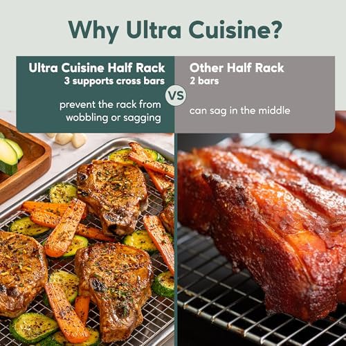 Ultra Cuisine Stainless Steel Baking Rack - 10 x14.75 inch Jelly Roll Wire - Image 4
