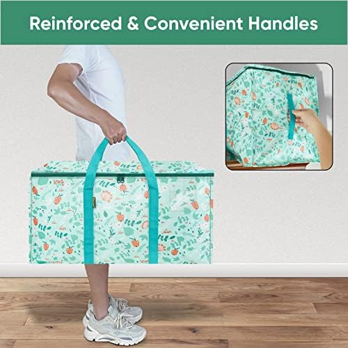BALEINE 4-Pack Oversized Moving Bags with Reinforced Handles, Heavy-Duty Storage Tote for Clothes, Moving Supplies (Spring Stroll, 4-Pack) - Image 5