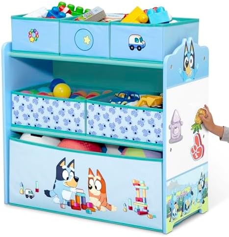 Delta Children - Bluey Design & Store 6 Bin Toy Storage Organizer - Greenguard Gold Certified, Blue - Image 5