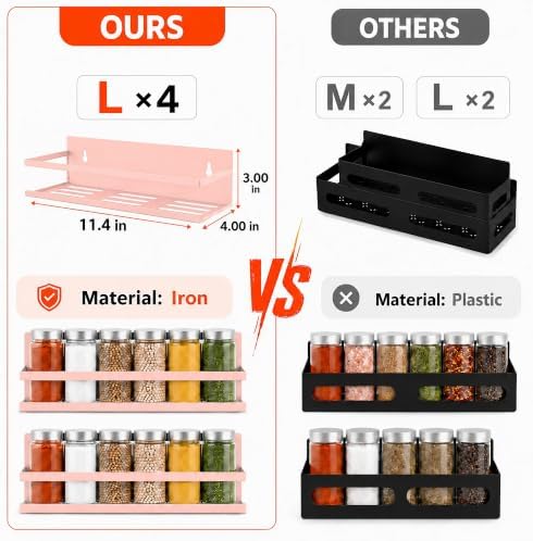 SMRCAD Magnetic Spice Rack 4-Pack – Heavy-Duty, Rust-Resistant - Image 2