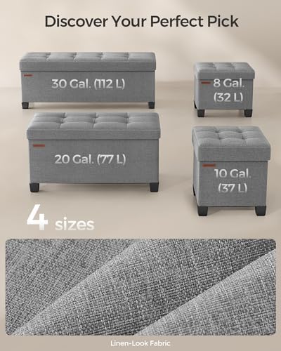 SONGMICS Storage Ottoman Bench, Foldable Foot Rest with Legs - Image 6