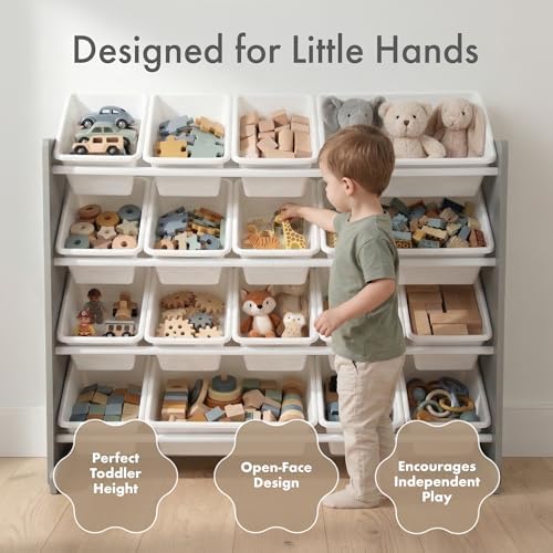 Humble Crew Kids Toy Organizer with 16 Bins, 4 Tier Storage for Playroom - Image 3