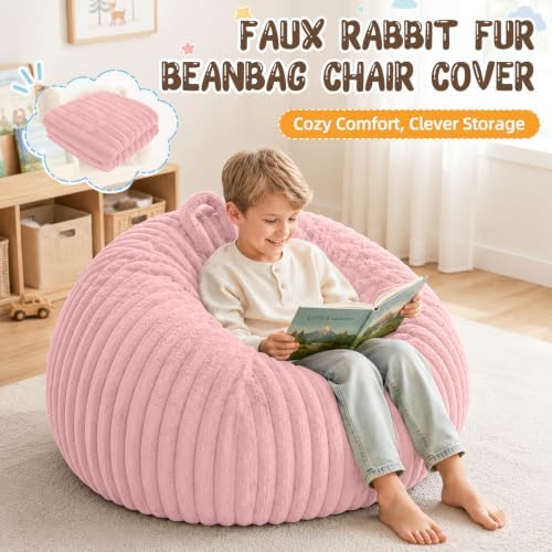 Bean Bag Cover No Filler Stuffed Animal Storage Bean Bag Chair Cover - Image 3