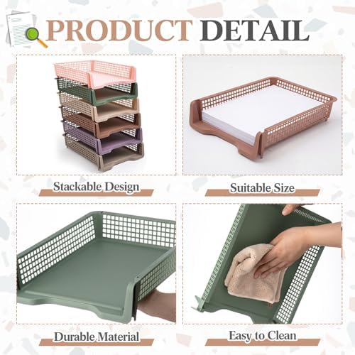 Geetery Turn in Trays Classroom, Terrazzo Color, Set of 6 - Image 3