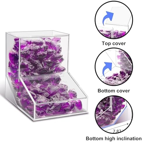 Laundry Pods Container with Spoon, Acrylic Candy Dispenser with 2 Lid, Dishwasher Pod Holder, Laundry Detergent Container, Laundry Organization for Laundry Room, kitchen, Office Used- Stand, 1pcs - Image 4