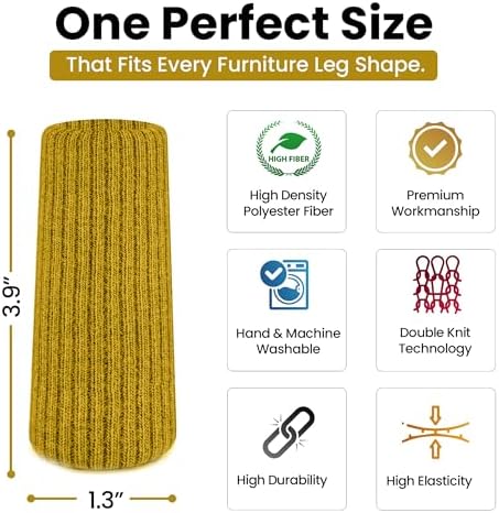 IAMZAY Chair Leg Socks 16 Pcs Gold Furniture Leg Covers Floor Protectors - Image 3