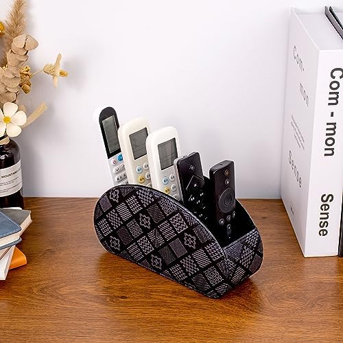 Remote Control Holders Organizer Box with 5 Compartment PU Leather Caddy - Image 7