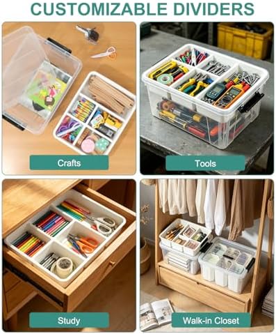 AREYZIN 17QT Clear Storage Bins with Lids & Dividers for Crafts - Image 4