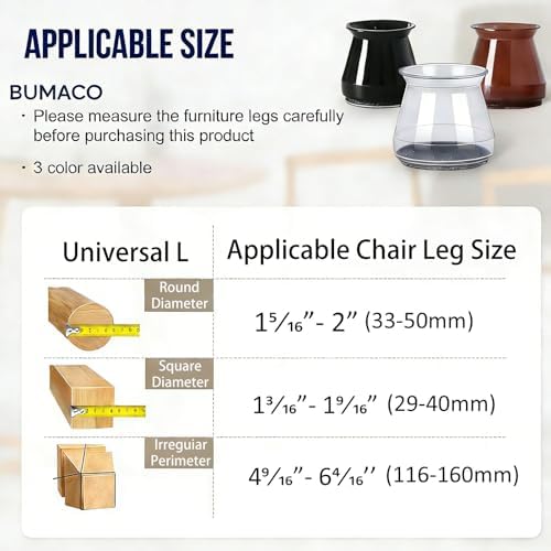 BUMACO 40 Pcs Chair Leg Floor Protectors for Hardwood Floors Anti-Scratch - Image 2