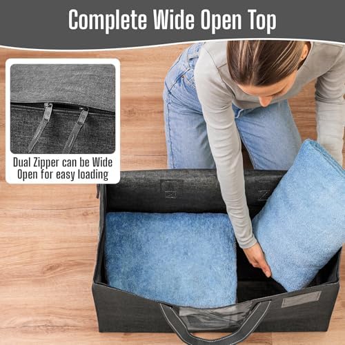 VENO Moving Bags, Wide Open Top, Clear Window, Gray, 10 Pack - Image 3