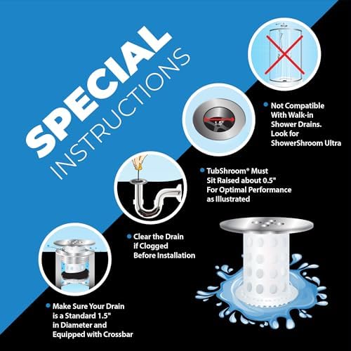 TubShroom Bathtub Drain Protector and Hair Catcher - 2 Pack, Chrome - Fits 1.5" - 1.75" Bathtub and Shower Drains - Image 5
