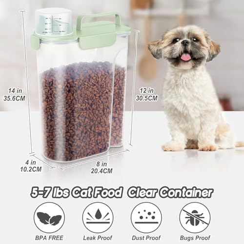 LEAWALK 5-7Lbs Airtight Dog Cat Pet Food Storage Container-3 Pack - Image 4