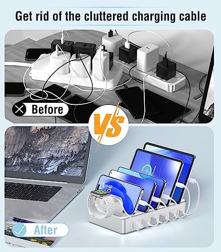 Charging Station for Multiple Devices,50W 6 Port & 6 Cables Charger Station - Image 5