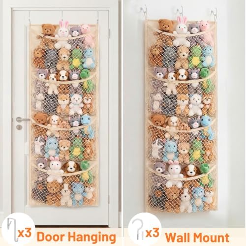 Ofiray-home Cotton Over The Door Stuffed Animal Storage - Image 4