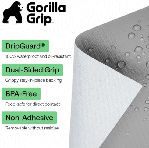 GORILLA GRIP Shelf Liner, Kitchen Drawer Protector, 12x120 Gray - Image 2