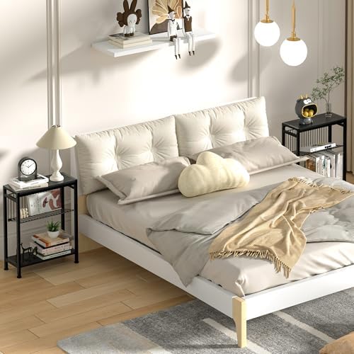 Side Table for Small Spaces, Set of 2 Narrow End Table with Magazine Holder, 2 in 1 Design Slim Side Table, Skinny Nightstand for Living Room Bedroom, Thin Side Magazine Table, Black - Image 4